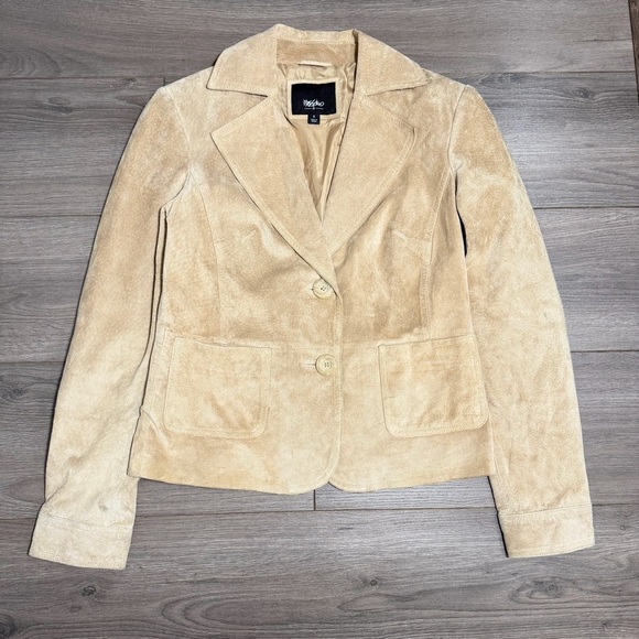 Mossimo Supply Co. Jackets & Blazers - Mossimo real suede/leather Y2K vintage Tan Suede Women's Blazer jacket